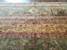 10' X 14' Handmade Indian Wool Rug Carpet Tea Washed Nice Green Gold - Jewel Rugs