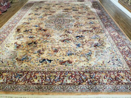 10' X 14' Karastan American Made Wool Hunting RUG # 723 Horses Nice - Jewel Rugs