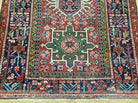 3' 3" X 4' 4" Handmade India Geometric Oriental Medallion Wool Rug Brick Color - Jewel Rugs