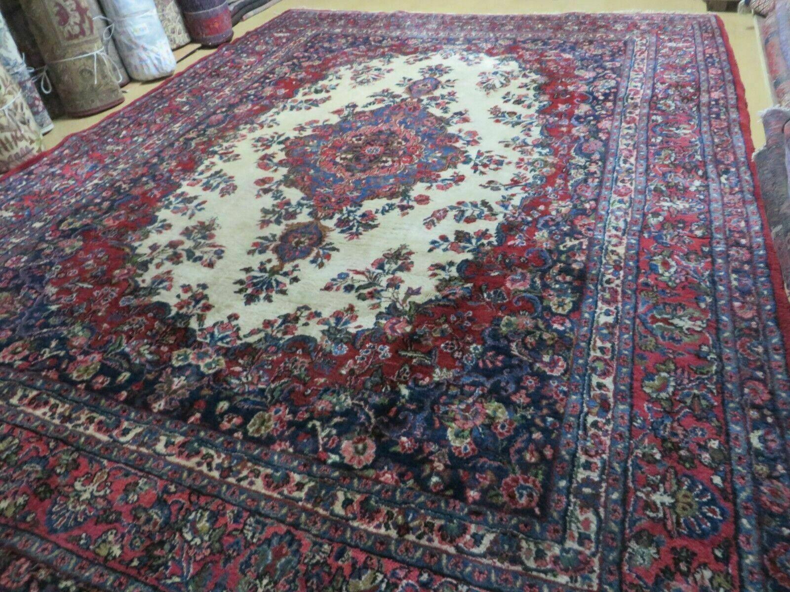 9' X 12' Antique India Oriental Floral Medallion Handmade Wool Rug Organic Dye - Jewel Rugs