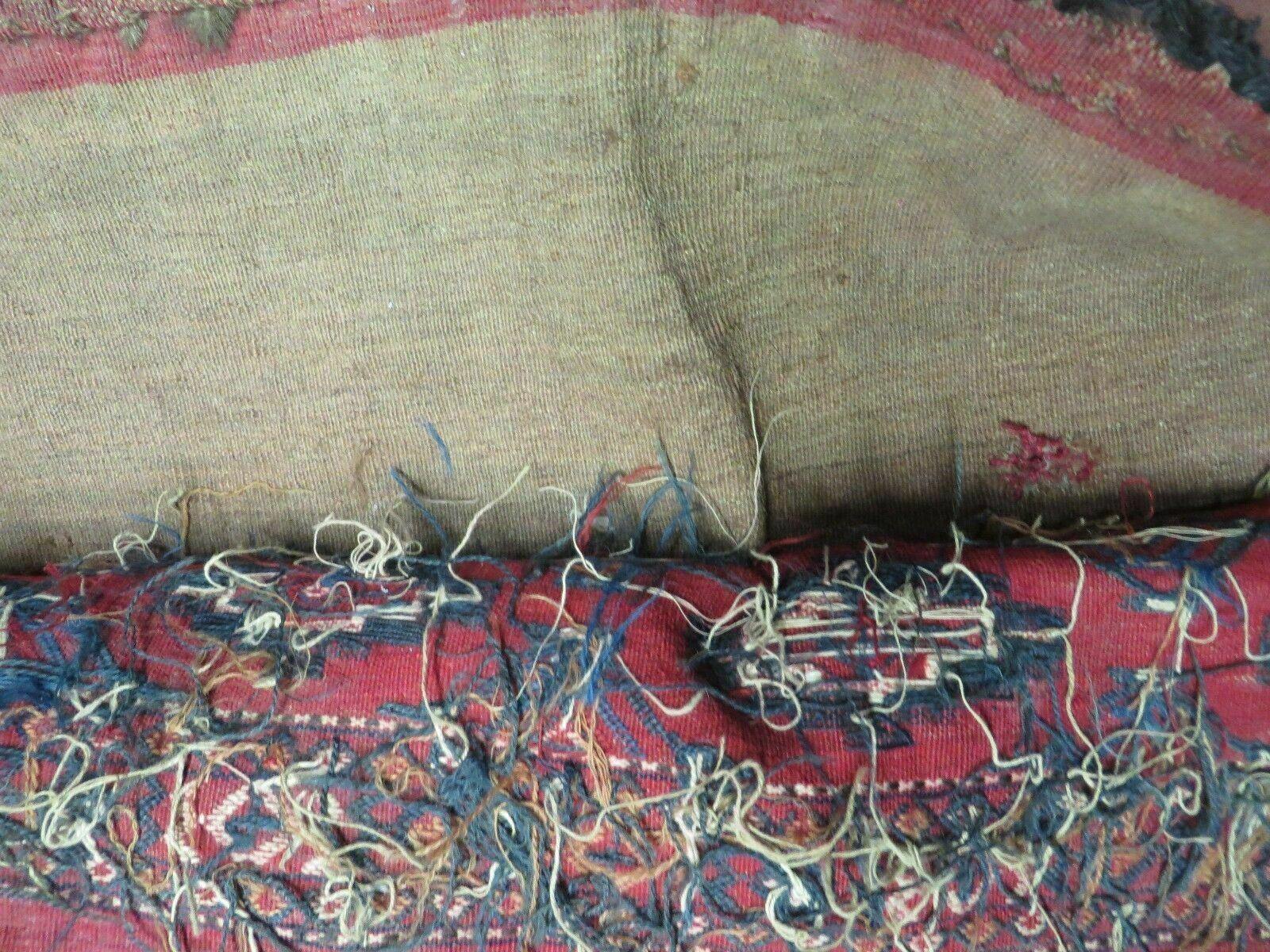 2.5' X 4' Antique Handmade Turkoman Tribal Wool Rug Cushion Case Yamud Soumak - Jewel Rugs