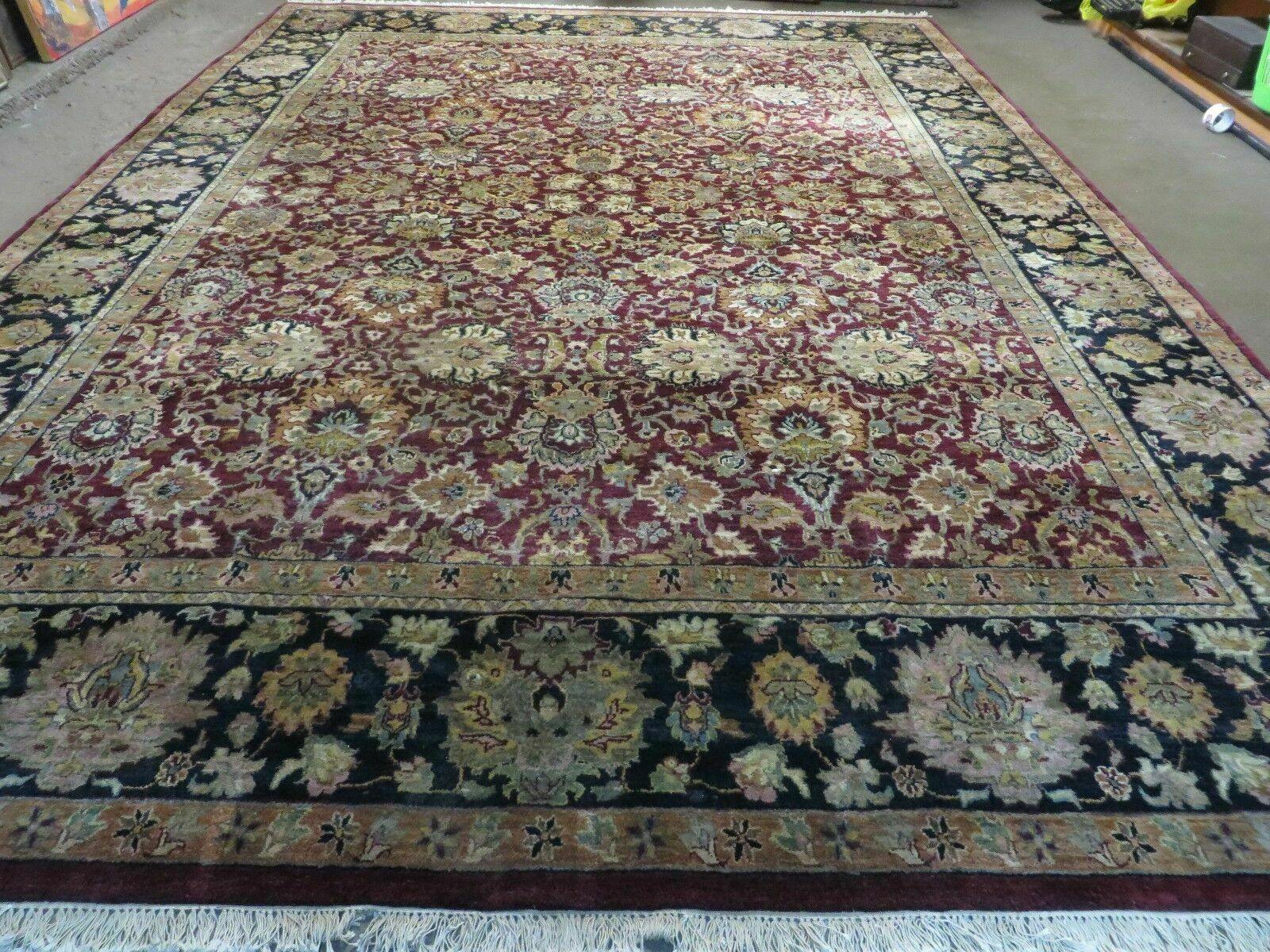 10' X 14' Vintage Handmade Indian Agra Wool Rug - Jewel Rugs