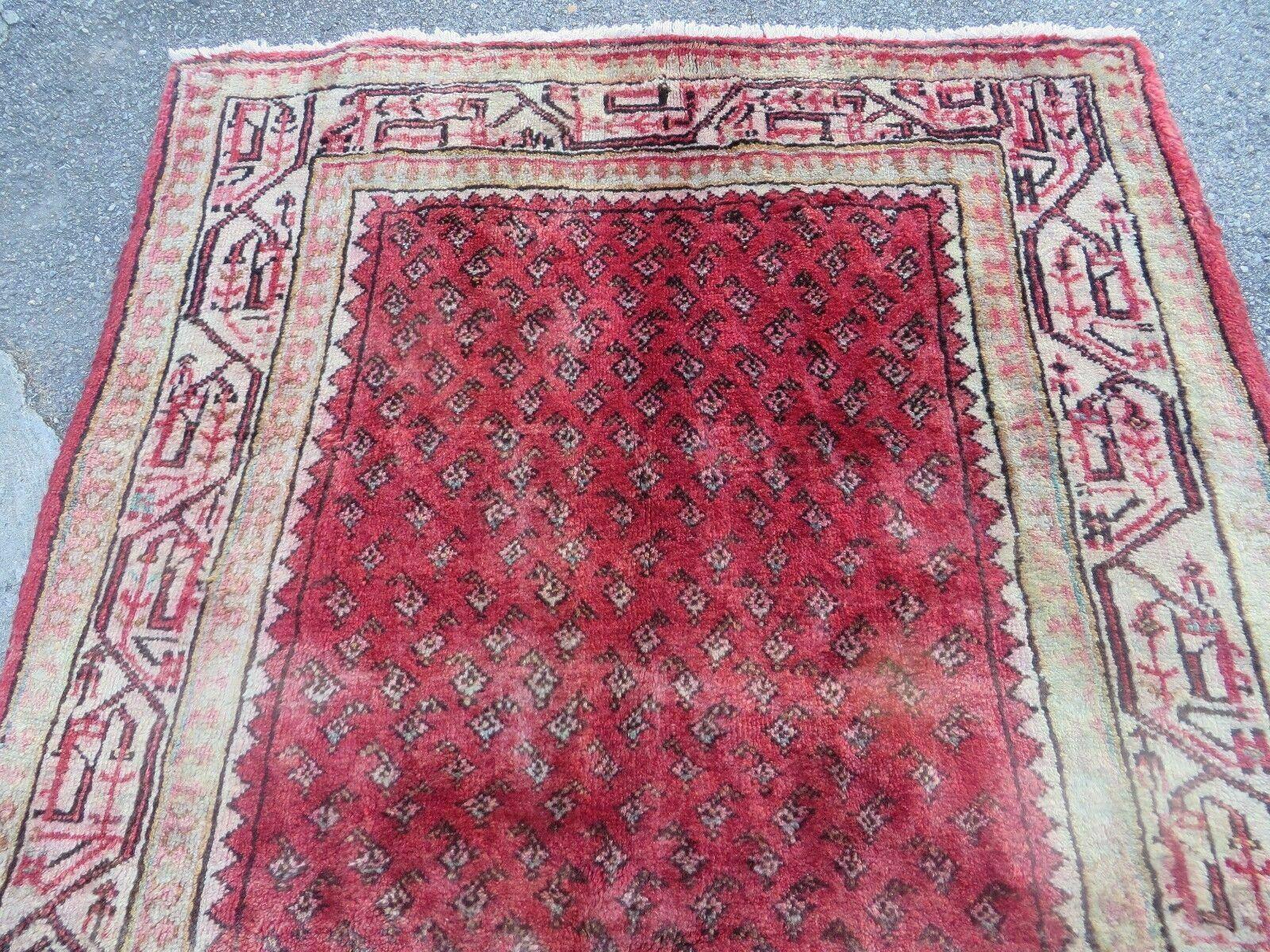 3'7"X 10' Antique Handmade India Oriental Paisley Wool Runner Rug Vegy # 31 - Jewel Rugs