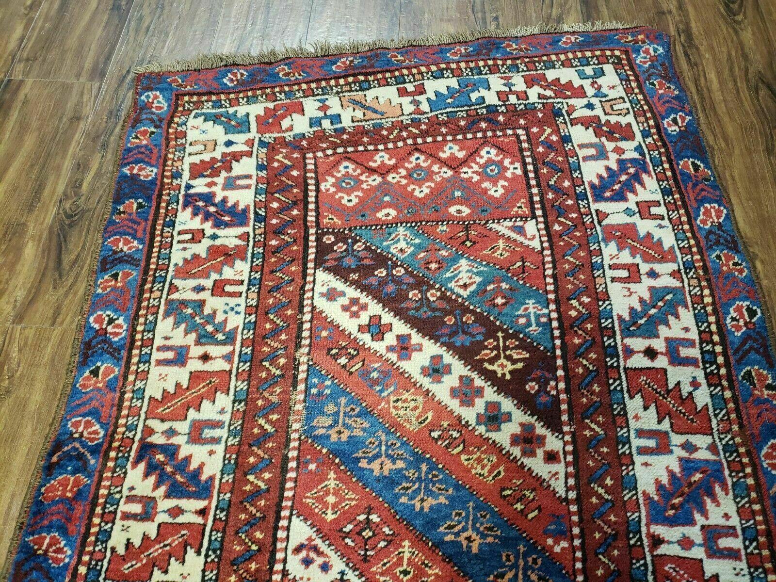 3' 5" X 8' 4" Antique Handmade Caucasian Wool Rug Runner Talesh Tribal Organic - Jewel Rugs