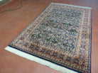 4' X 6' Vintage Fine Handmade India Floral Oriental Wool Rug Carpet Blue Red - Jewel Rugs