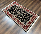 Pak Persian Rug 3x5, Black and Red, Floral Allover, Vintage Hand Knotted Wool Oriental Carpet, Pakistani Rug, Small Handmade Area Rug 3 x 5 - Jewel Rugs