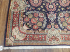 Semi Antique Persian Sarouk Rug, Vases & Flower Design, Dark Blue & Pale Red, Hand-Knotted, Wool, 3'8" x 5'3" - Jewel Rugs