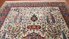 6' 6" x 10' Indian Floral Carpet Pine Tree of Life Highly Detailed Birds Animals Vintage Wool Beige Hand-Knotted Traditional Indo-Persian - Jewel Rugs