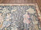 Vintage European Tapestry 5.4 x 7.11, Antique Style European Wall Hanging, Aubusson Weave Handmade Tapestry, Courtship Dating Scene, Animals - Jewel Rugs