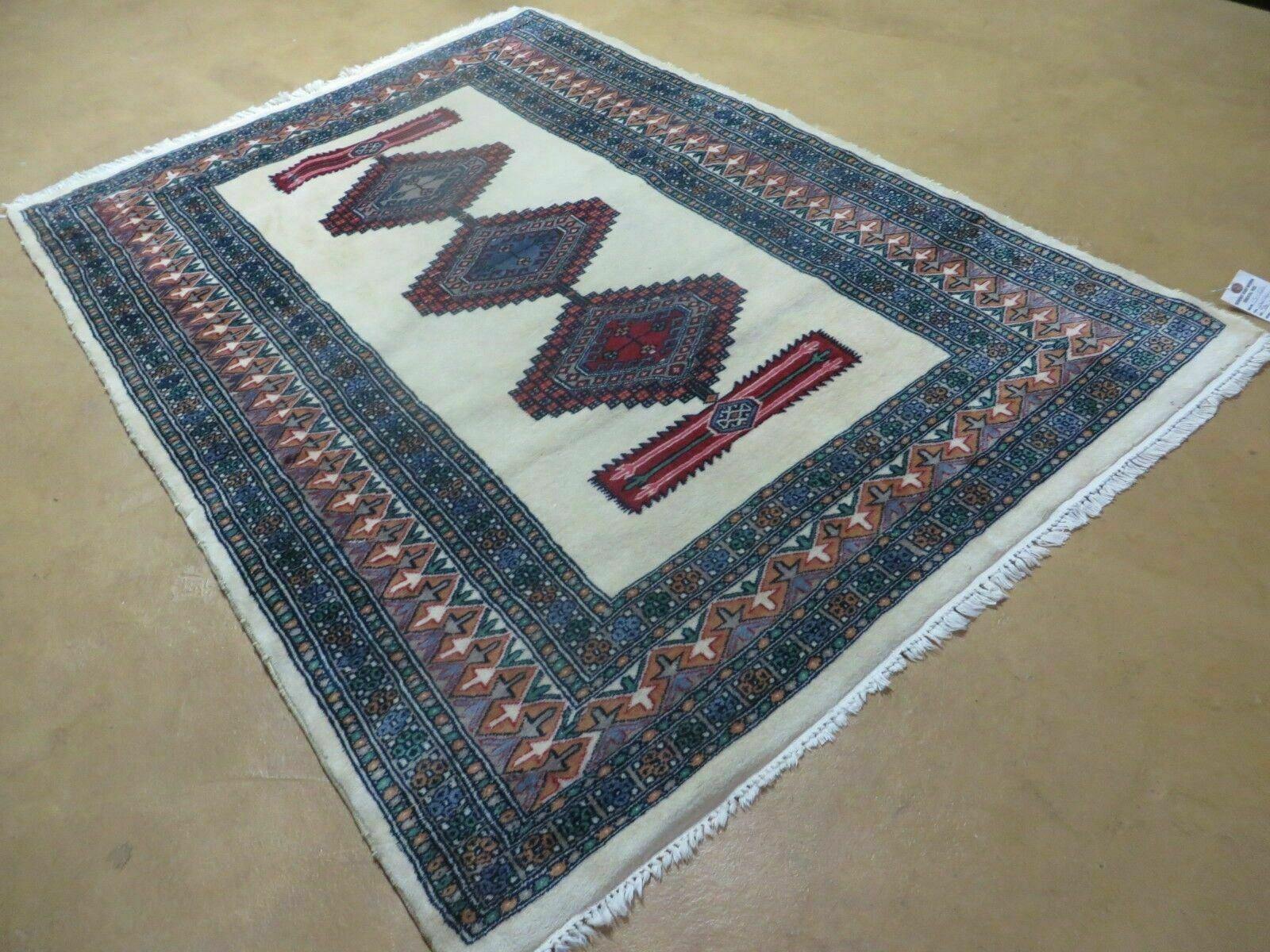 4' X 6' Vintage Handmade Bokhara Turkoman Pakistan Wool Rug Carpet Nice - Jewel Rugs