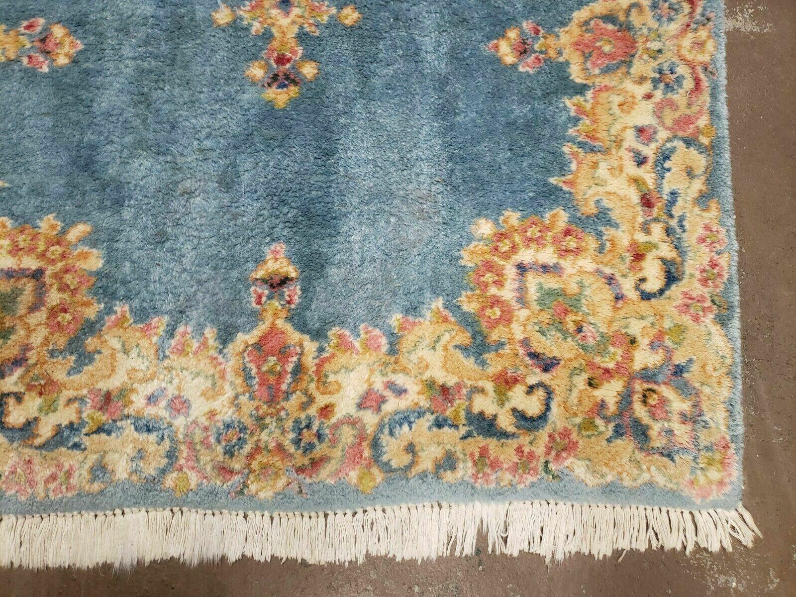 3' X 5' Handmade India Royal Kirman Wool Area Rug Hand Knotted Carpet Baby Blue - Jewel Rugs