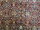 9' X 12' Vintage Fine Handmade Indian Agra Wool Rug Red Wow - Jewel Rugs