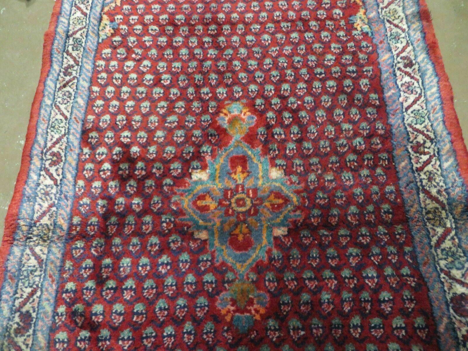 3' X 5' Antique Handmade Indian Allover Wool Rug Vegetable Dye Pomegranate Nice - Jewel Rugs