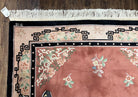 Chinese Rug 6x9 Art Deco Carpet 6 x 9 Wool Rug 6 by 9 Vintage Rug, Salmon Black Cream Soft Traditional Asian Oriental Rug Medallion Handmade - Jewel Rugs