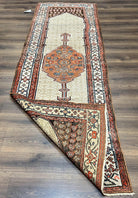 Rare Persian Tribal Runner Rug 3.5 x 10, Sarab Serab Kalegy Carpet, Antique 1920s Collectible Geometric Medallion Oriental Wool Runner, Hand Knotted, Camel Hair Color - Jewel Rugs