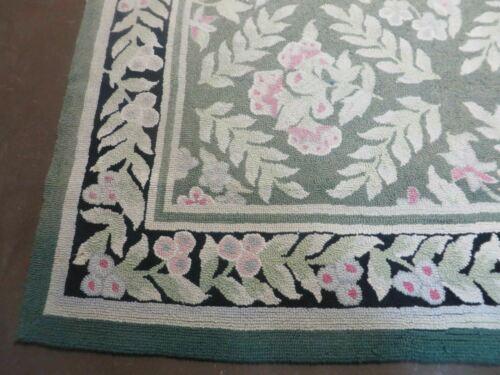 7' X 10' American Hand Made Hooked Rug All Over Wool Rug Flowers Nice - Jewel Rugs