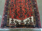 3' 3" X 10' 2" Antique Handmade India Floral Wool Runner Rug Knotted Red # 133 - Jewel Rugs