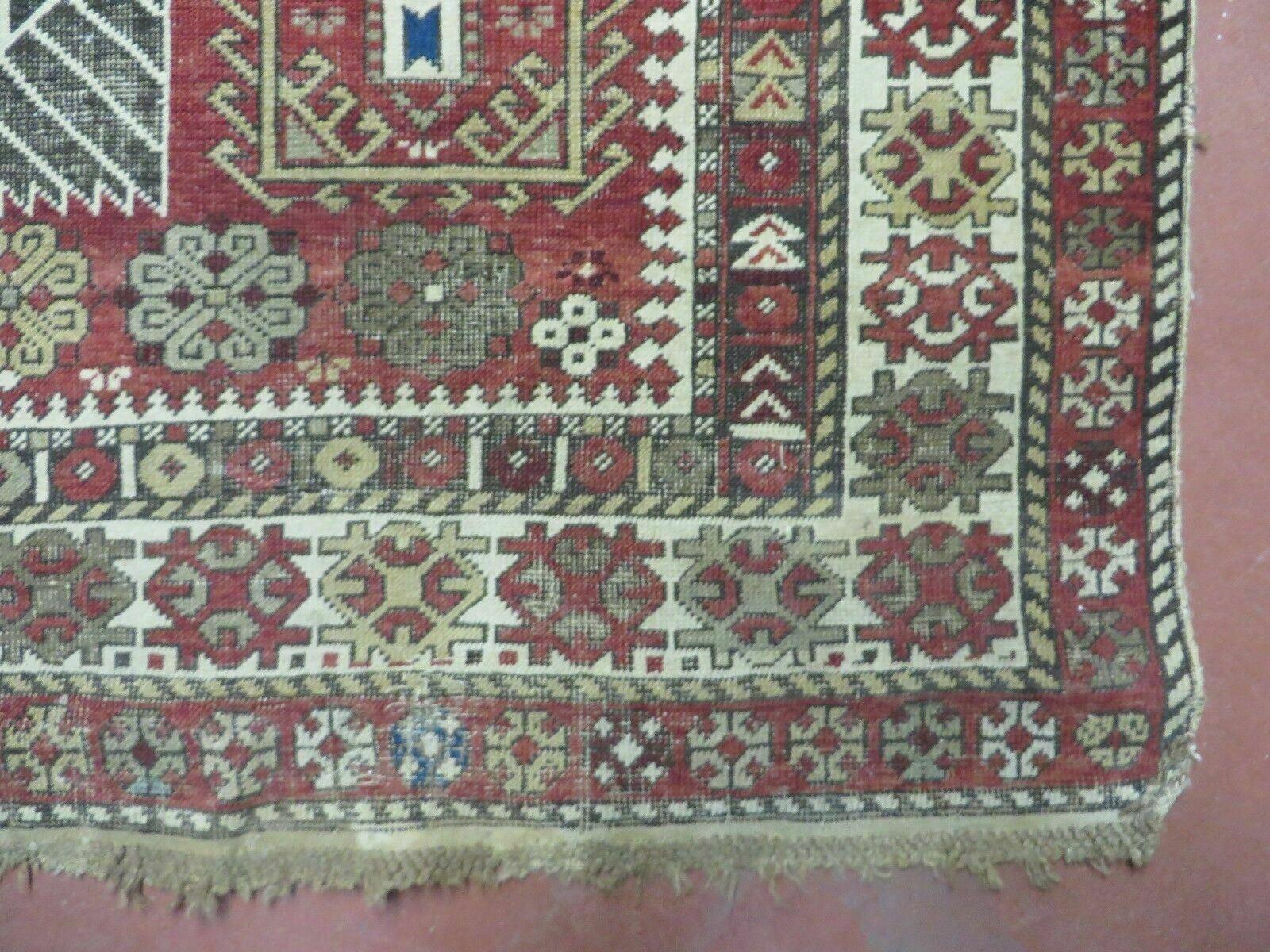 5' X 9' Antique 1880s Handmade Caucasian Shirvan Wool Rug Carpet Estate Found Nice - Jewel Rugs