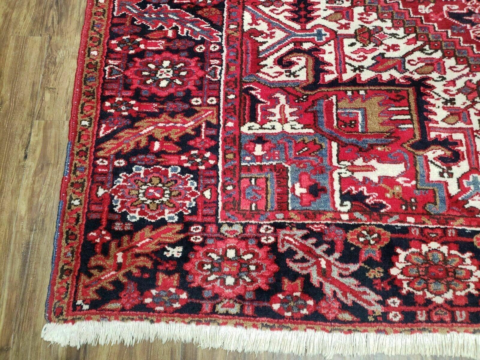 8' X 11' Vintage Handmade India Oriental Hand Knotted Wool Rug Carpet Red Nice - Jewel Rugs