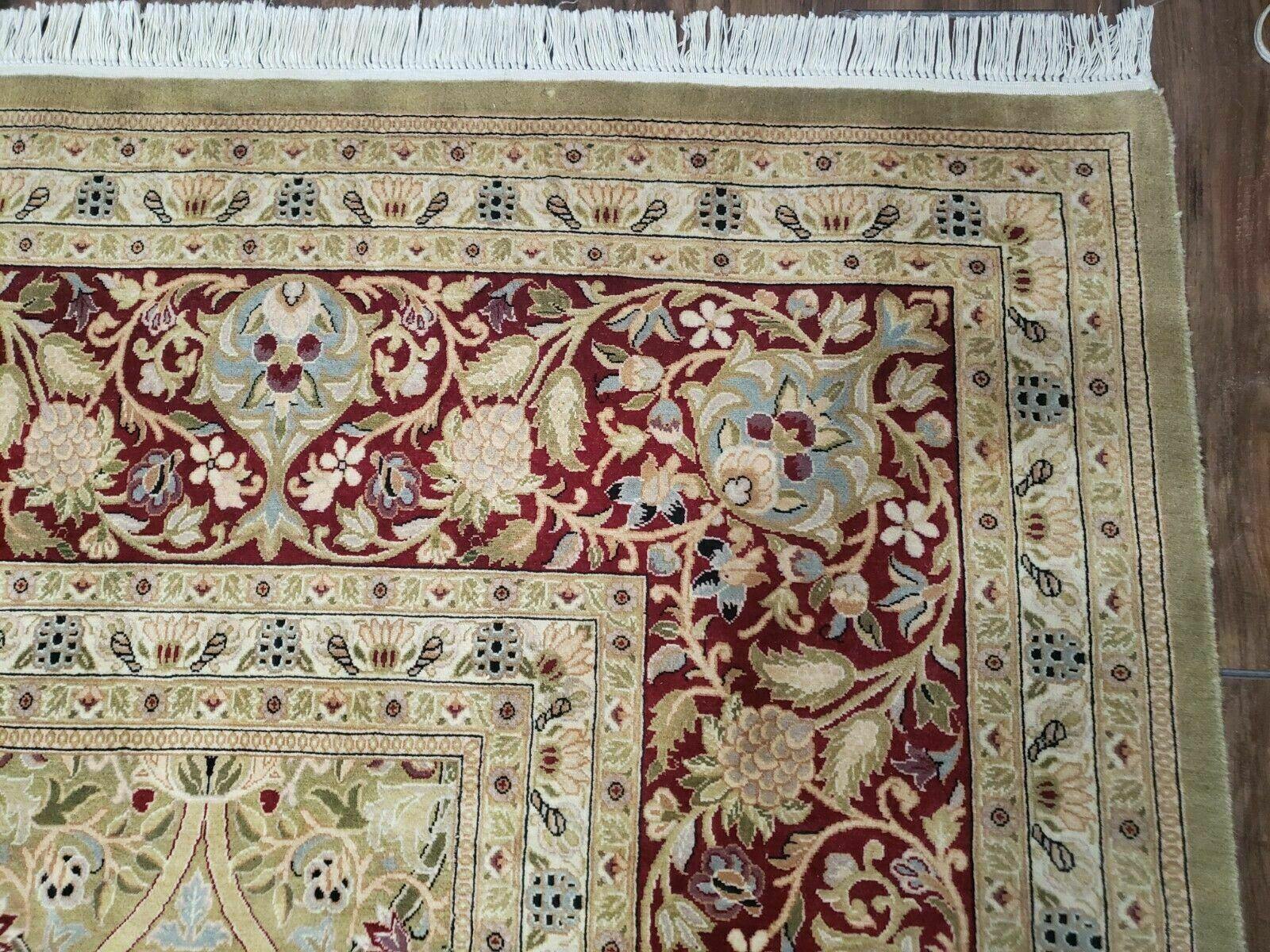 10' X 14' Magnificent Handmade Wool Rug Allover Transitional Goldish Green Wow - Jewel Rugs