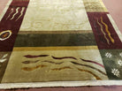 6' X 9' Modern Handmade Tibetan Nepal Wool & Silk Rug Decorative Abstract Gold - Jewel Rugs