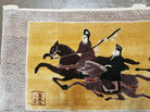 17" X 42" Handmade Chinese Silk Rug Horse Riding Carriage Ride Wall Hanging Wow - Jewel Rugs