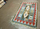 2' 7" X 4' Vintage Turkish Kilim Handmade Flat Weave Wool Rug Veg Dye Nice - Jewel Rugs