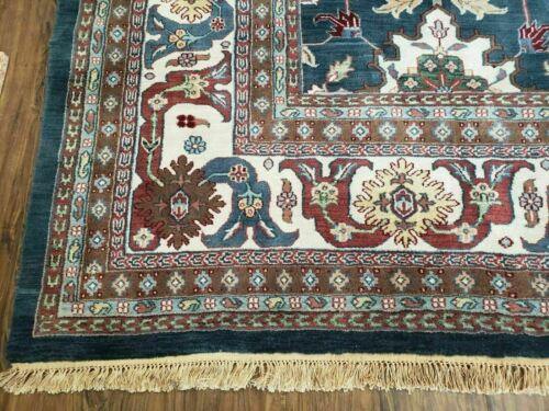 12' X 18' One-of-a-Kind Hand-Knotted Wool Indian Rug Agra Blue Gray Wow - Jewel Rugs