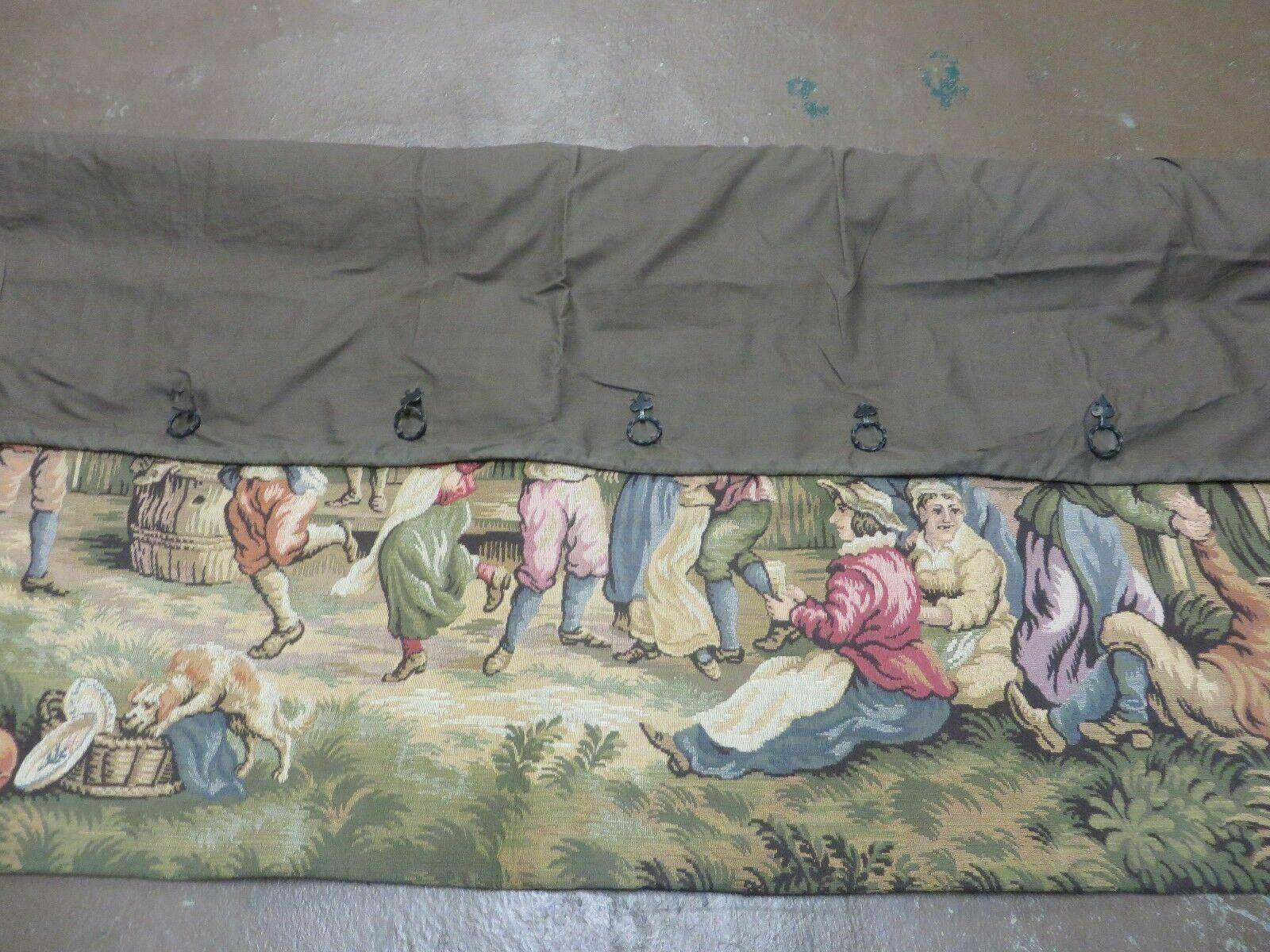 4' X 5' Antique Tapestry Belgium Made Loomed Victorian Dace Music One Of A Kind - Jewel Rugs