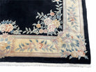 9x12 Chinese Aubusson Rug, 9 x 12 Plush Chinese Rug, 12x9 Floral Chinese Rug, 90 Line Carpet, Art Deco Rug Peking Rug Vintage Wool Black Rug - Jewel Rugs