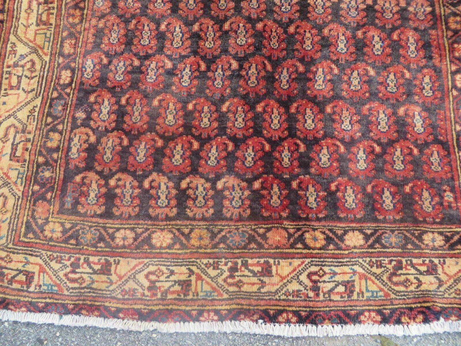 4' X 7' Antique Handmade Indian Wool Rug Paisley Design Vegetable Dyes Nice - Jewel Rugs