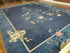 9' X 12' Vintage Hand Made Art Deco Nichols Peking Chinese Rug Carpet Blue Nice - Jewel Rugs