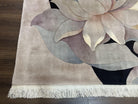 Chinese Wool Rug 9x12, Large Floral Modern Design, Soft Plush Pile, 120 Line Very Fine Chinese Carpet, Cream Gray Black, Unique Vintage Rug - Jewel Rugs