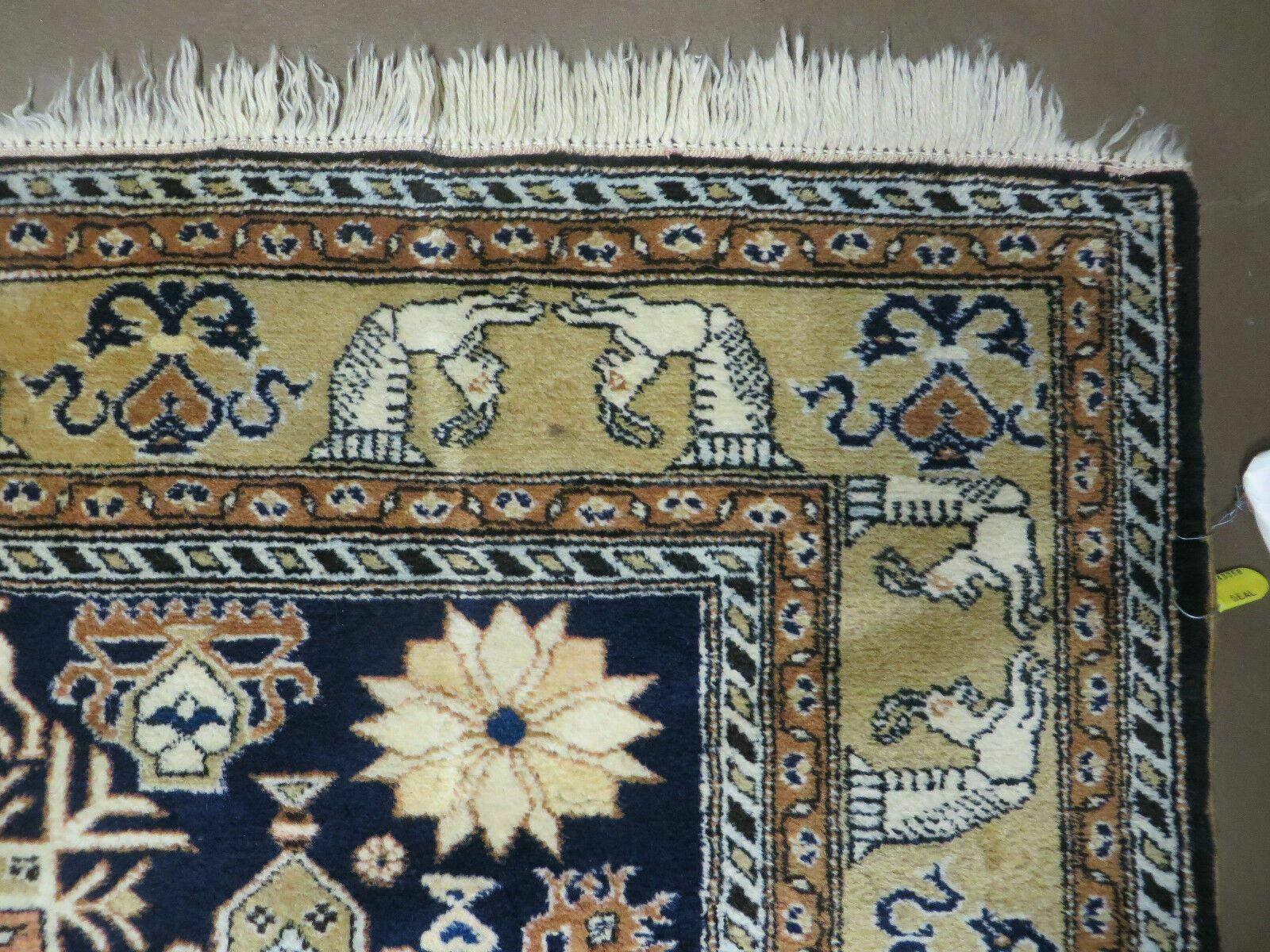 6' X 9' Vintage Handmade Knotted Turkish Caucasian Design Wool Rug Nice - Jewel Rugs