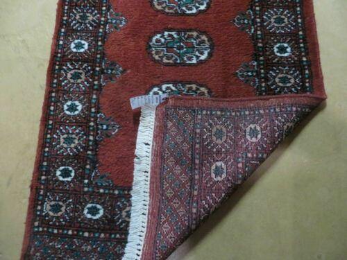 2' 4" X 11' 6" Vintage Handmade Bokhara Turkoman Pakistani Wool Runner Rug Nice - Jewel Rugs