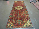 3' X 10' Antique Handmade Turkish Wool Rug Veg Dye Runner Red Nice - Jewel Rugs