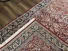 Indo Persian Rug 4x7, Allover Floral Oriental Carpet, Red and Navy Blue, Hand Knotted Indian Kashmiri Traditional Vintage Area Rug 4 x 7 ft - Jewel Rugs