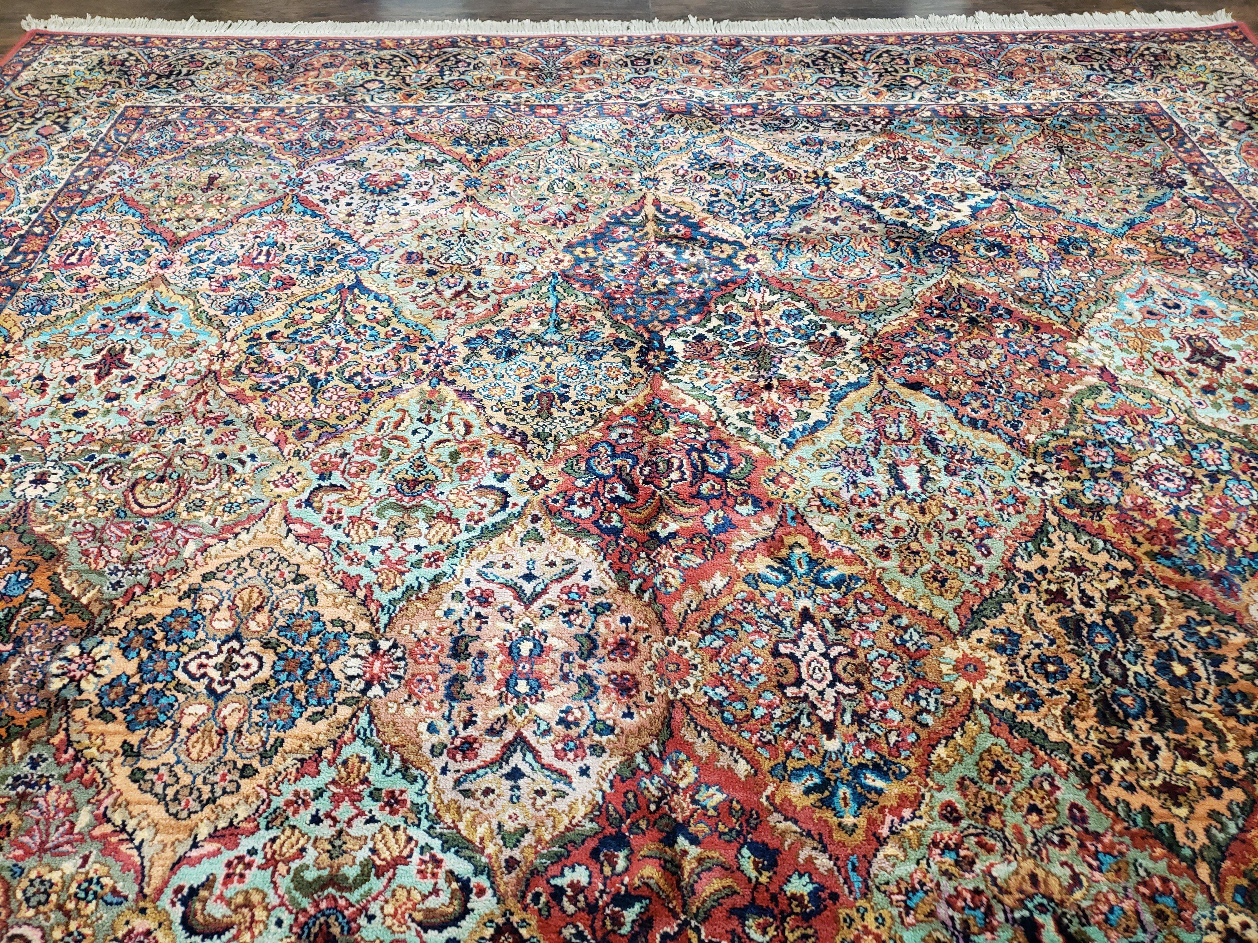 10x14 Karastan Multicolor Panel Kirman Rug #700/717, Multipanel Karastan Carpet, 10 x 14 Wool Karastan Rug, Discontinued Original Karastan - Jewel Rugs