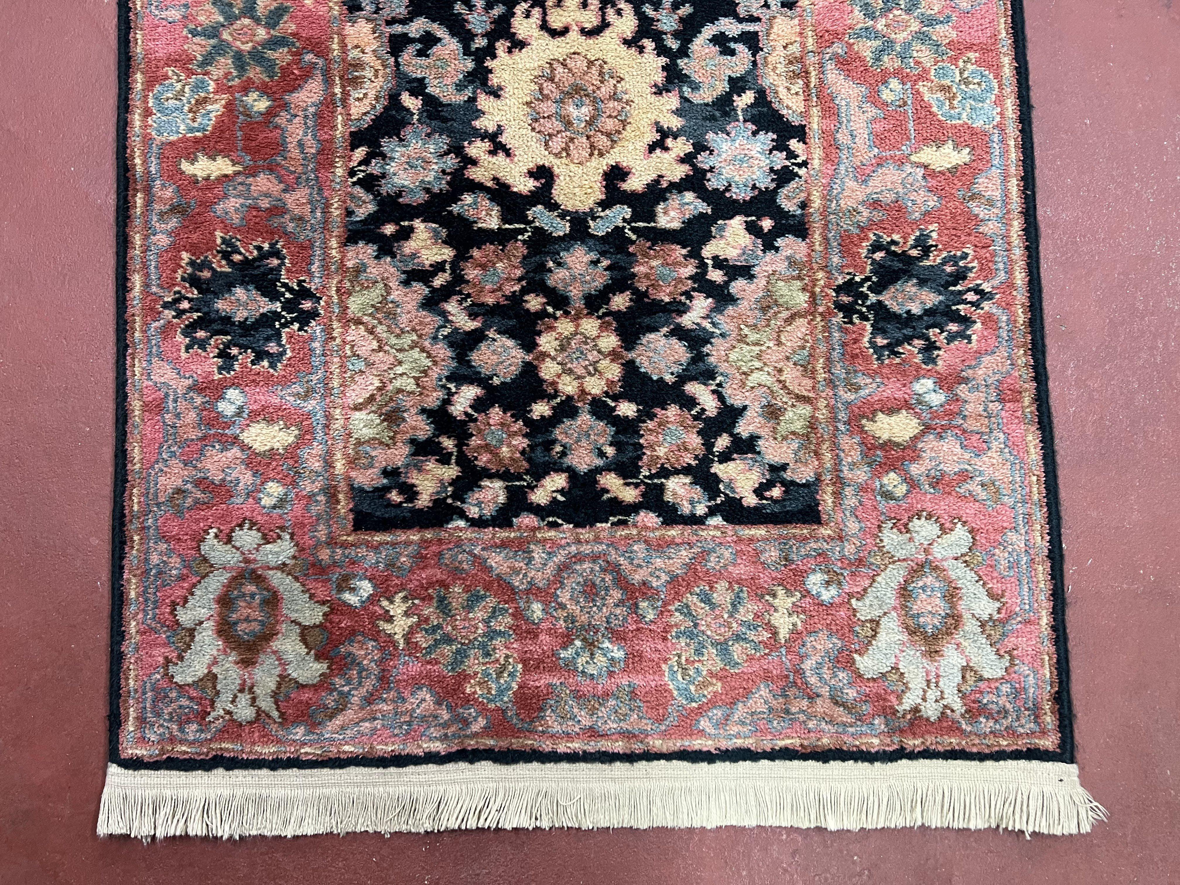 Vintage Karastan Runner Rug 2.6 x 12, Karastan Williamsburg Kurdish Pattern #559, 12ft Long Hallway Rug Wool - Jewel Rugs