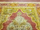 4' X 6' Antique Handmade Turkish Prayer Melas Oushak Wool Rug Gold Mustard Nice - Jewel Rugs