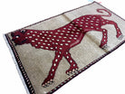 3 X 5 Handmade Hand-Knotteed New Vintage Rug Quality Wool Leopard Burgundy Beige - Jewel Rugs