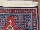 4x6 Western Kurdistan Kurdish Carpet Senneh Wool Area Rug Veg Dyes Red Blue Nice - Jewel Rugs