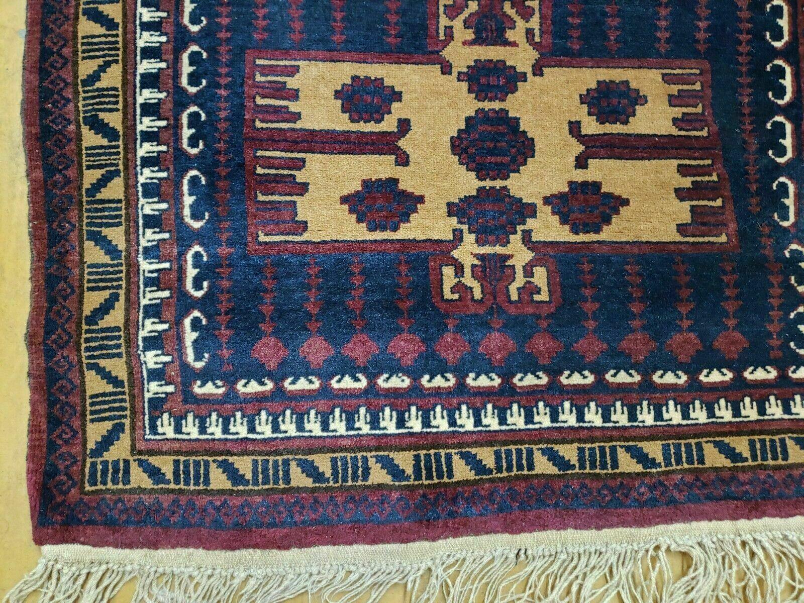 3' X 4' Vintage Handmade Balouchi Balouch Tribal Wool Rug Nice - Jewel Rugs