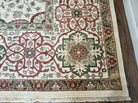 12' X 15' One-of-a-Kind Indian Hand-Knotted Wool Rug Hand Made Floral Ivory Nice - Jewel Rugs