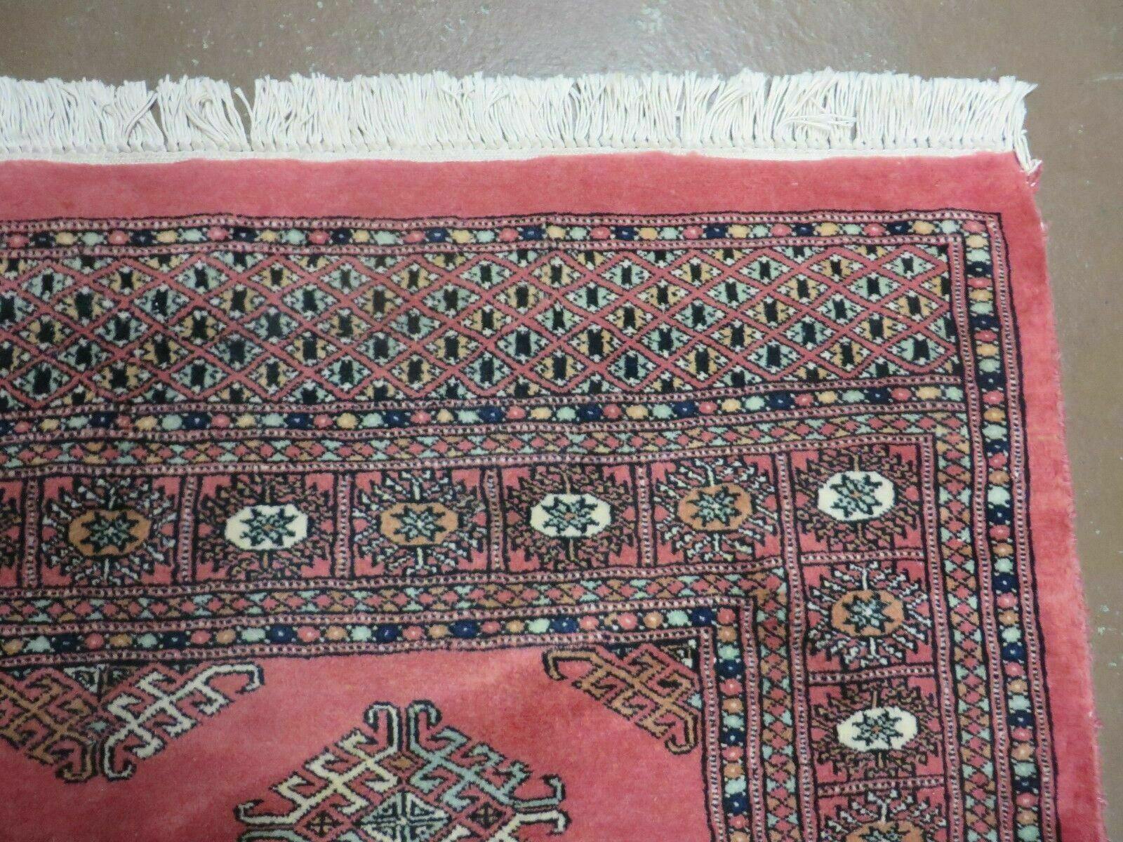 4' X 6' Handmade Turkoman Pakistan Tribal Wool Rug Fine Weave Coral Nice # 839 - Jewel Rugs