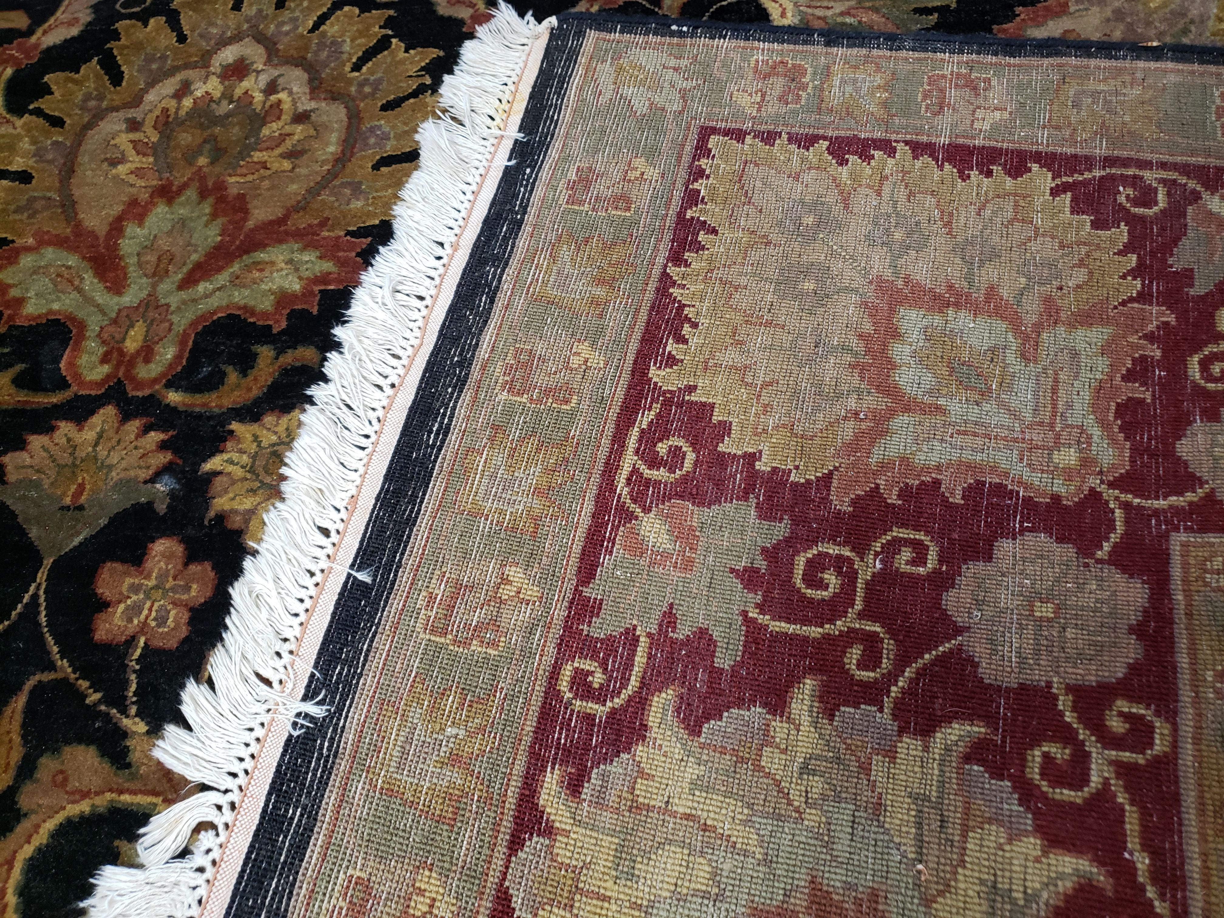 Vintage Indo Mahal Area Rug 9x12, Indian Persian Oriental Carpet, Hand-Knotted, Large Floral Design, Wool, Rug for Living Room Dining Room - Jewel Rugs