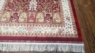 Silk Carpet 4x6 Dark Red & Cream, Tree of Life Rug, Animal Motifs, Birds Deer Rabbits, All Bamboo Silk, 4 x 6 Silk Area Rug - Jewel Rugs