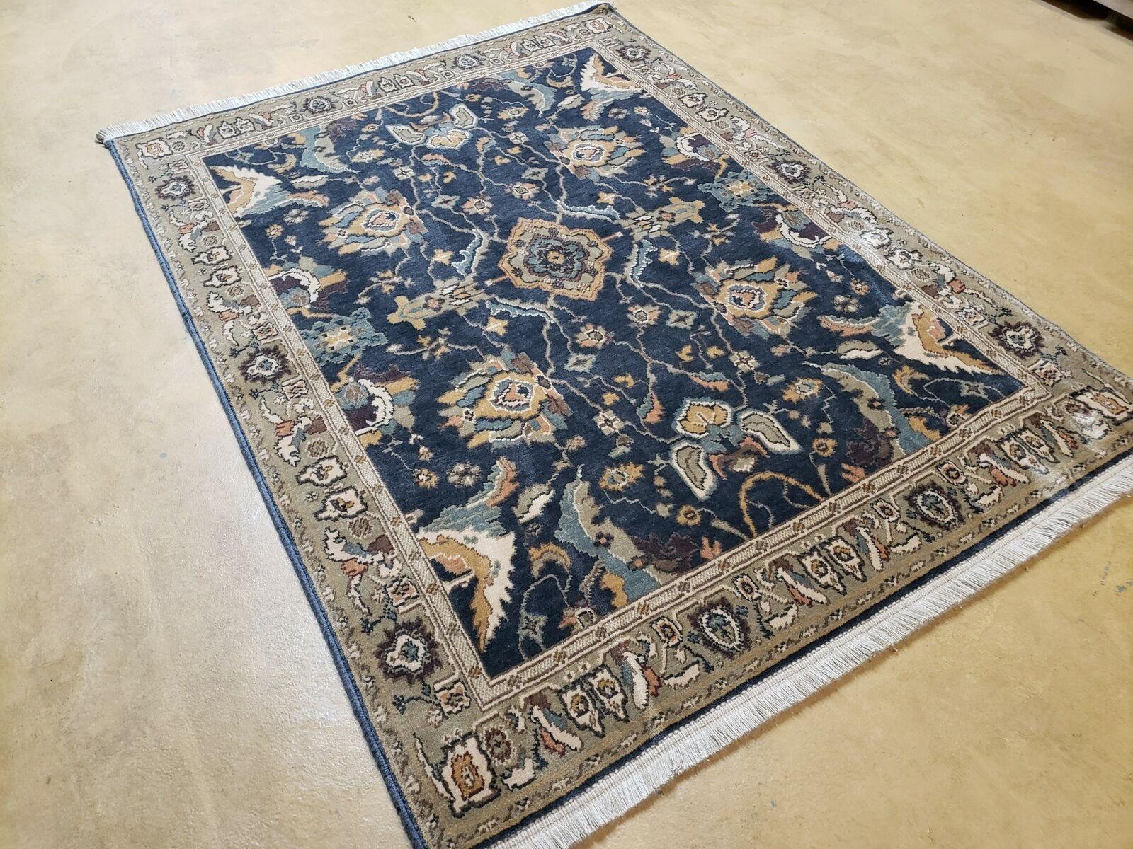 3' 8" X 5' Karastan Antalya 2100-107 Wool Rug Belgium Mahal Charcoal Blue - Jewel Rugs