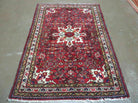 4' X 6' Vintage Handmade Indian Amritsar Wool Rug Vegetable Dyes Red - Jewel Rugs