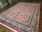 7' X 9' Handmade Knotted India Floral Wool Rug Hand Knotted Carpet Coral Red - Jewel Rugs